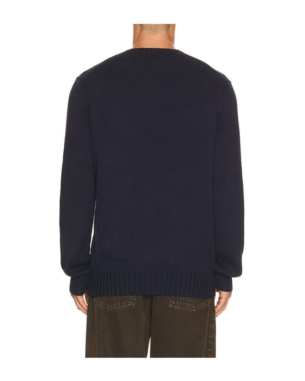 Polo Ralph Lauren Blue Roving Cotton Usa Flag Crewneck Sweater for men