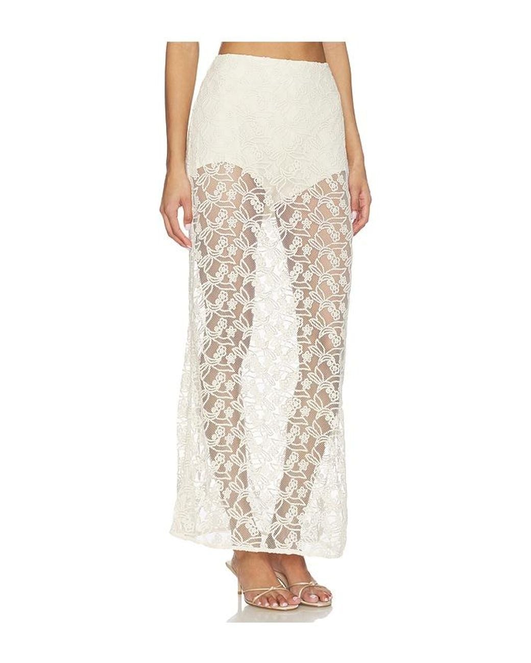 Bardot Natural Venetia Sheer Skirt