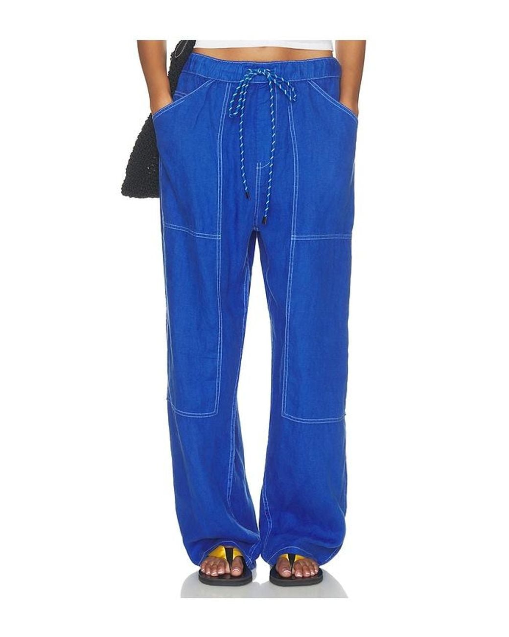 Rag & Bone Blue Atlas Linen Pant