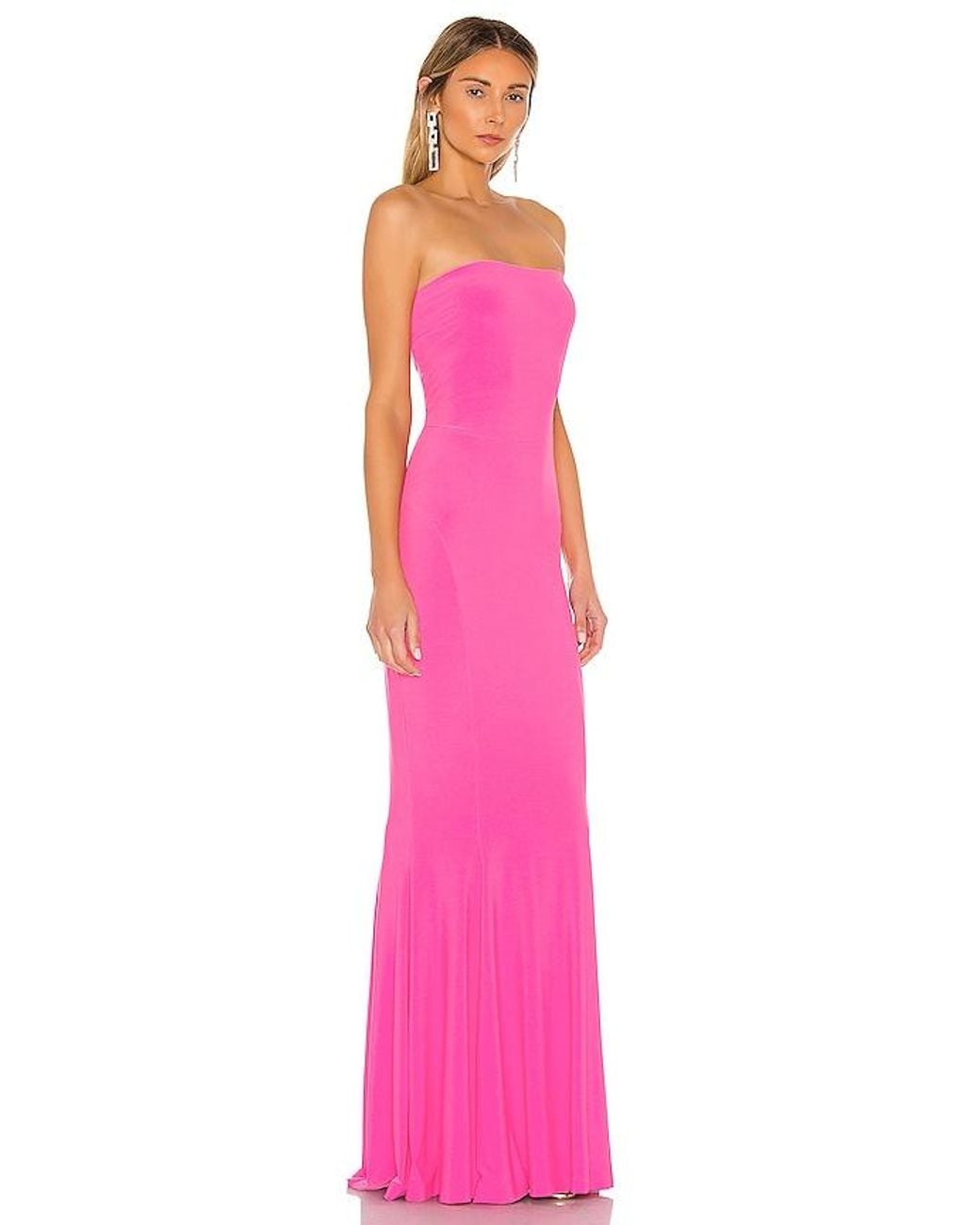 Norma Kamali Pink X Revolve Strapless Fishtail Gown