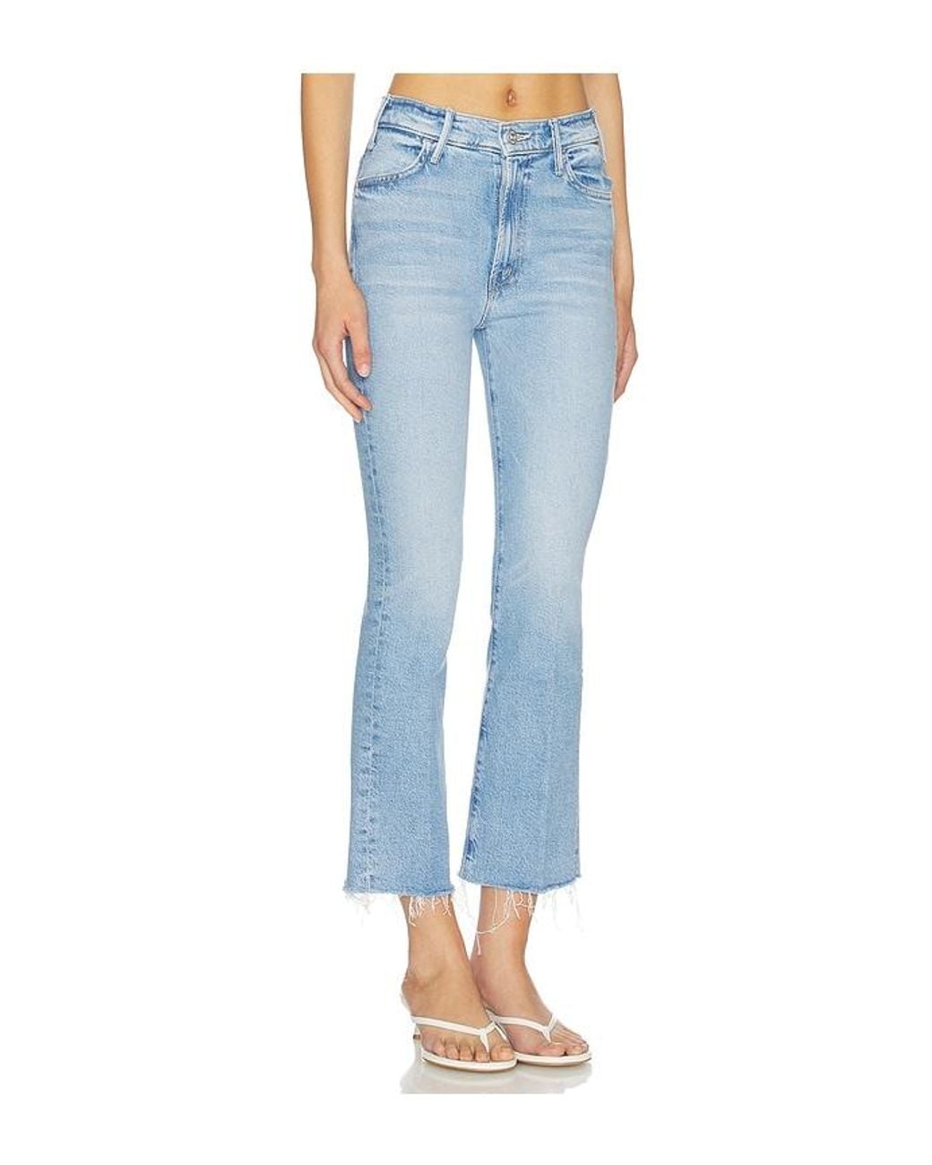 Mother Blue Lil Petite Hustler Ankle Fray Jeans