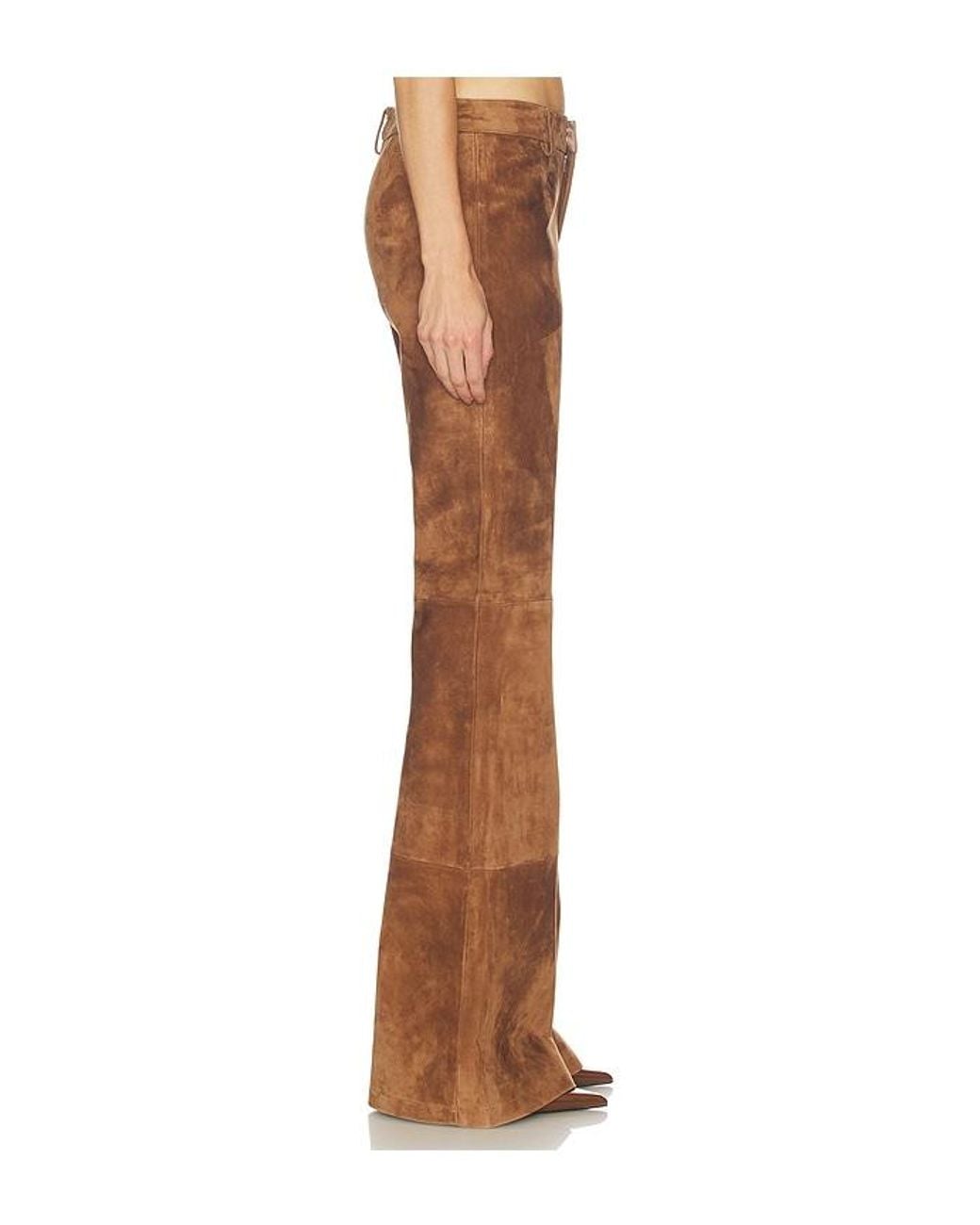 SAU LEE Brown Gael Suede Pant