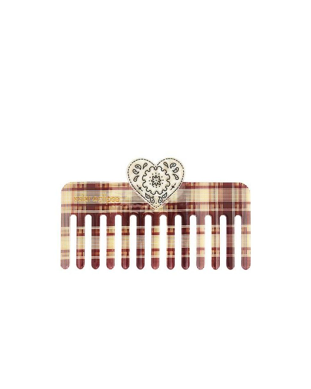 Hand-Painted Paisley Heart Detangling Wide Tooth Hair Comb En Color Beauty: Multi Talla Solar Eclipse de color Red