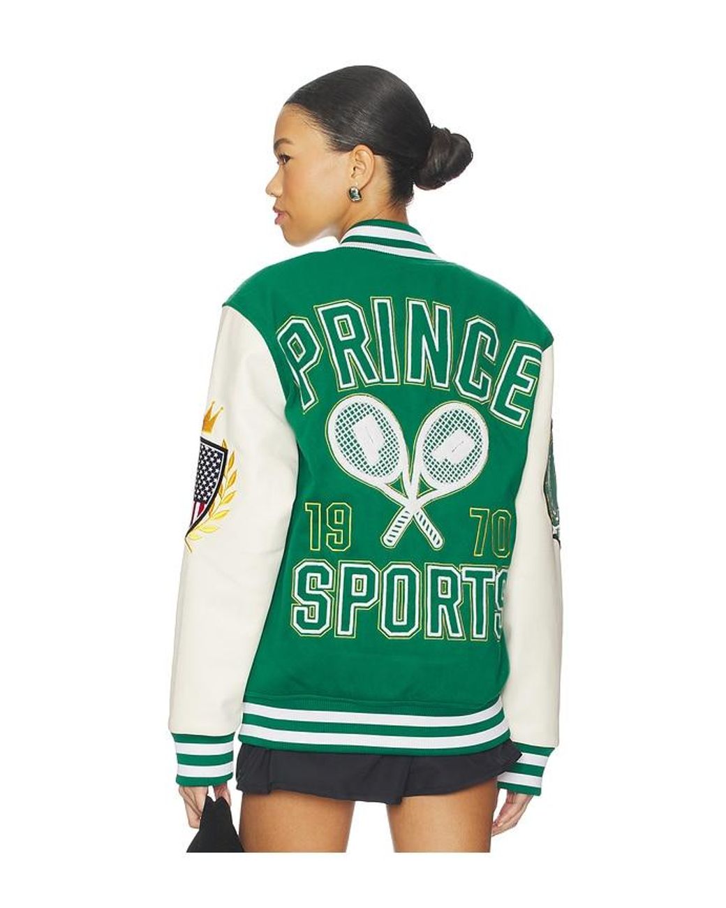 Prince Tennis Green Sports Varsity Jacket