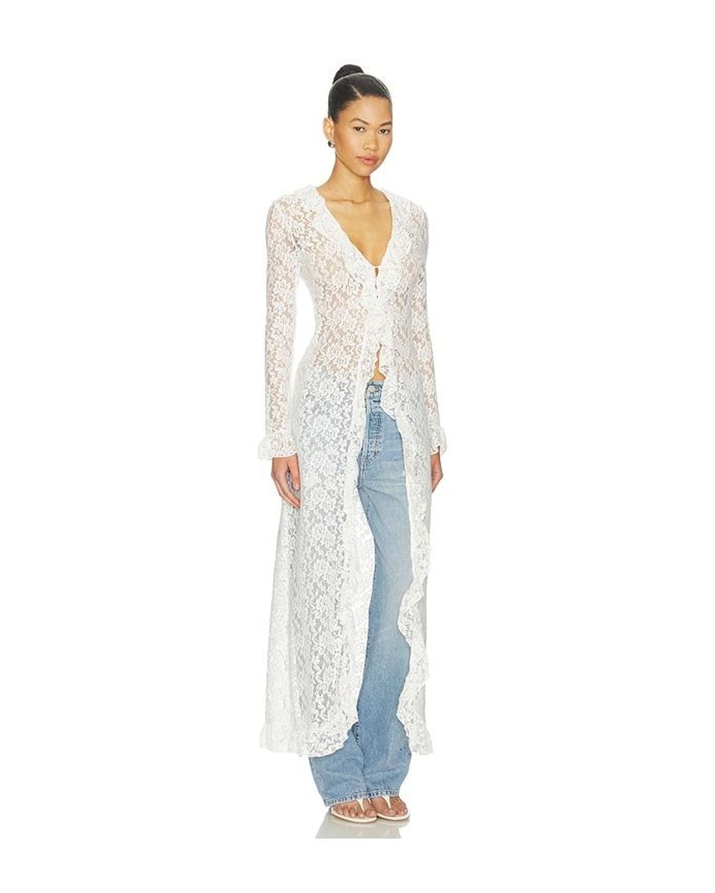 Lioness White Long Nights Duster