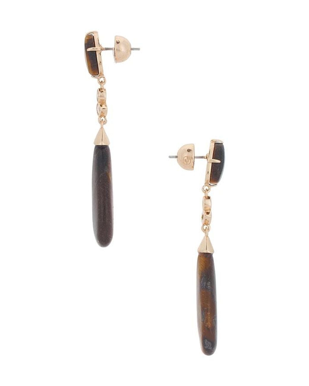 Ettika Multicolor Tiger's Eye Solstice Drop Earrings