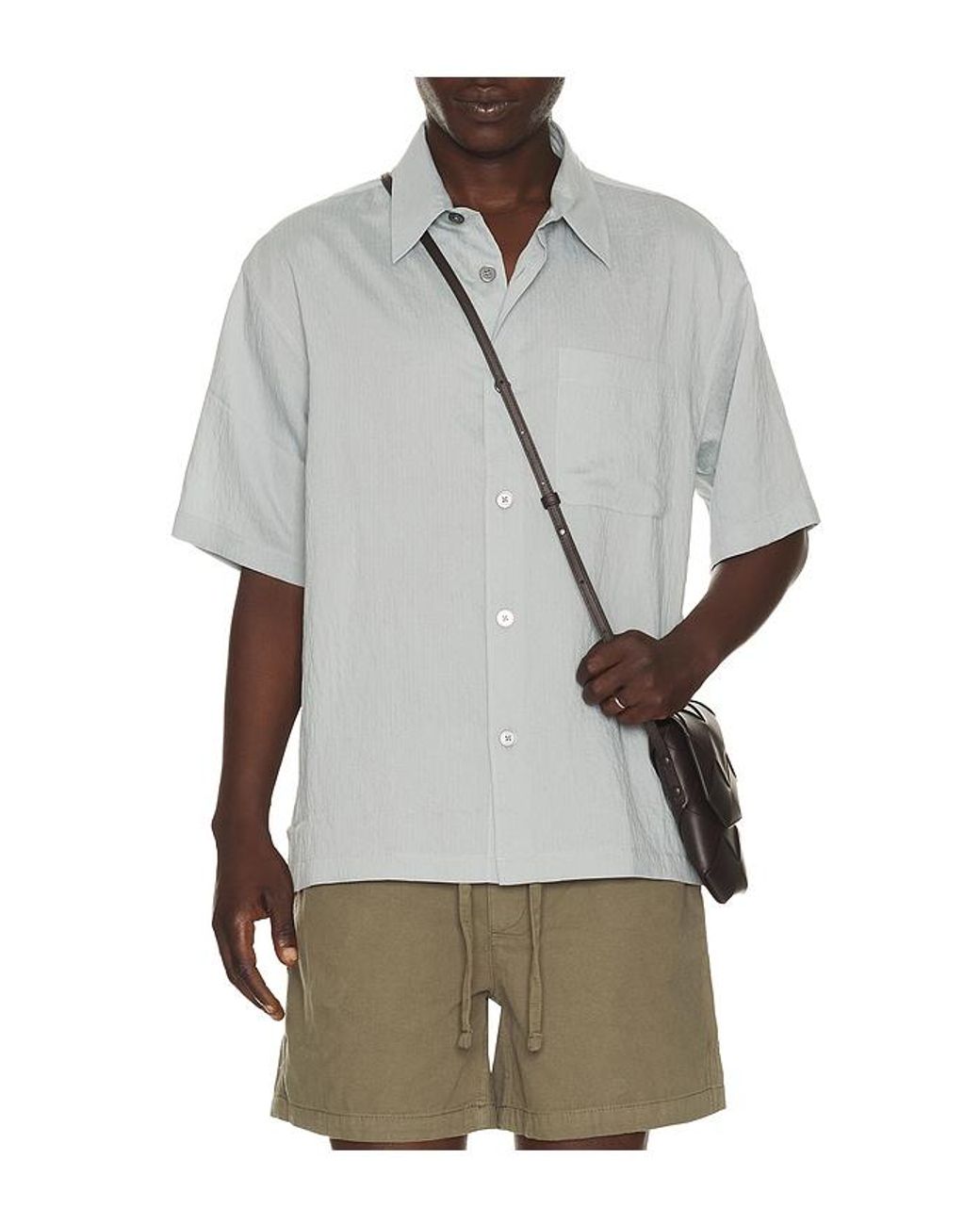 FRAME Gray Light Weight Short Sleeve Shirt for men