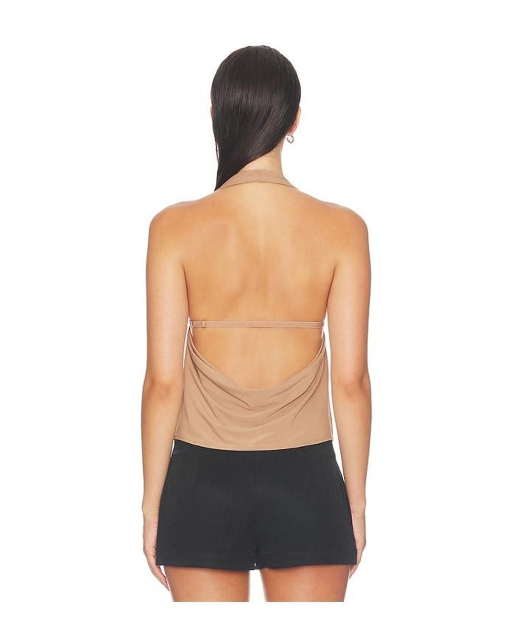 HAELO Black Cowl Halter Top