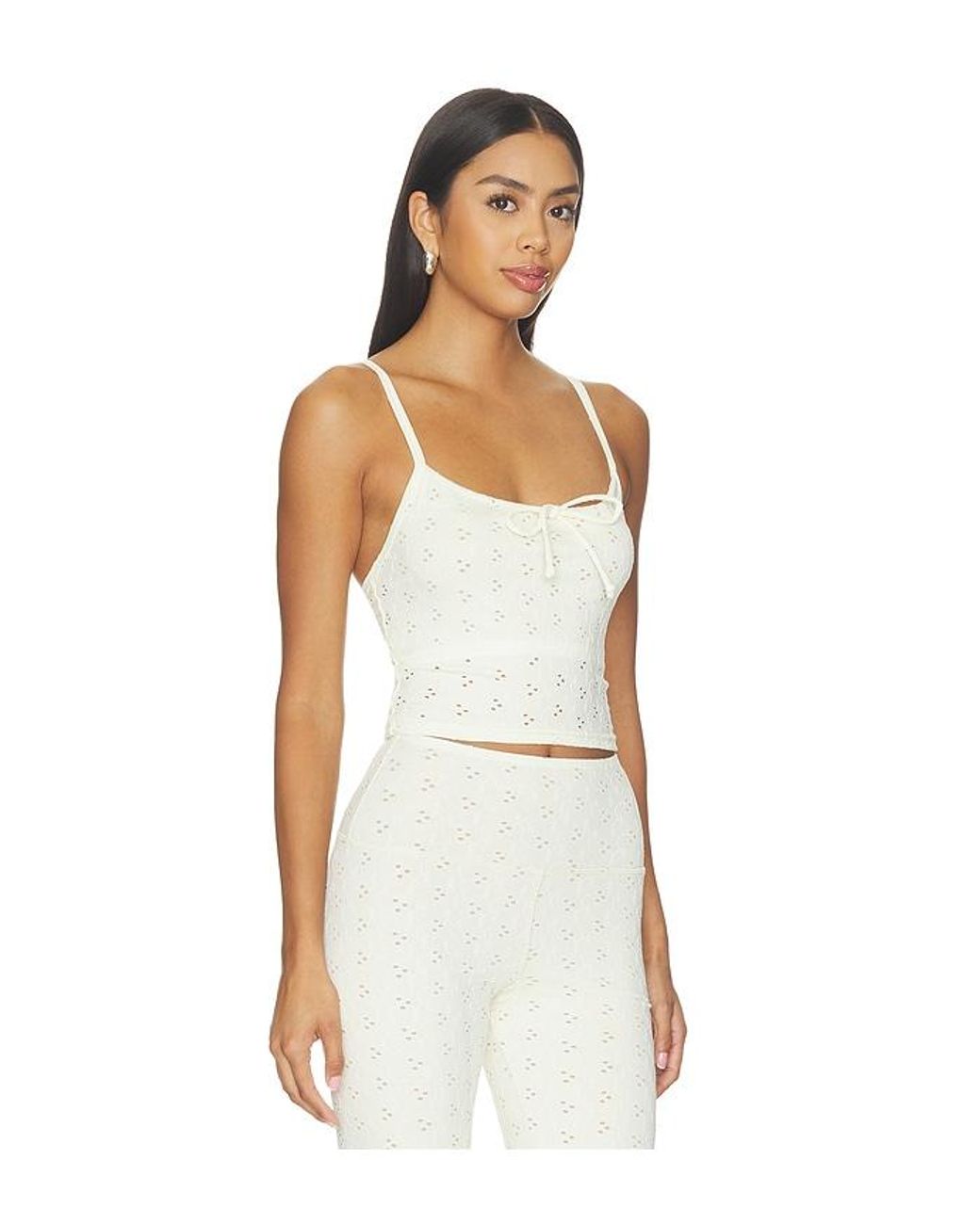 Strut-this White The Eyelet Tank Top