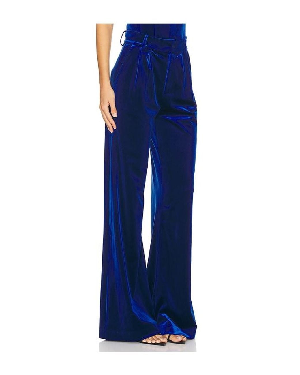 Karina Grimaldi Blue Ximena Velvet Pants