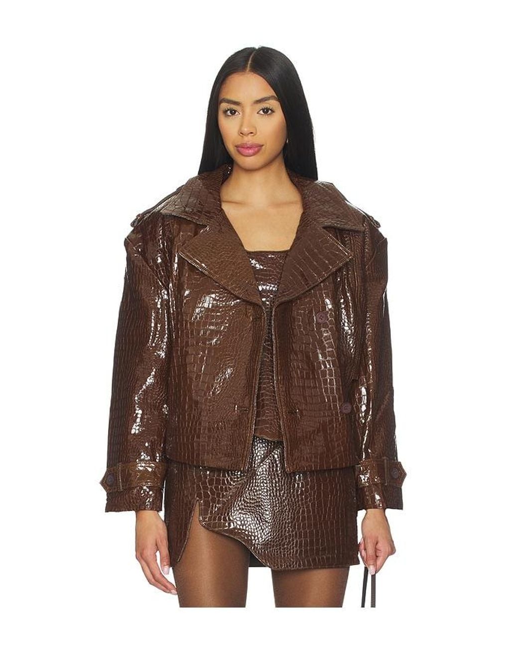 MOTHER OF ALL Brown Brooklyn Trench Leather Coat