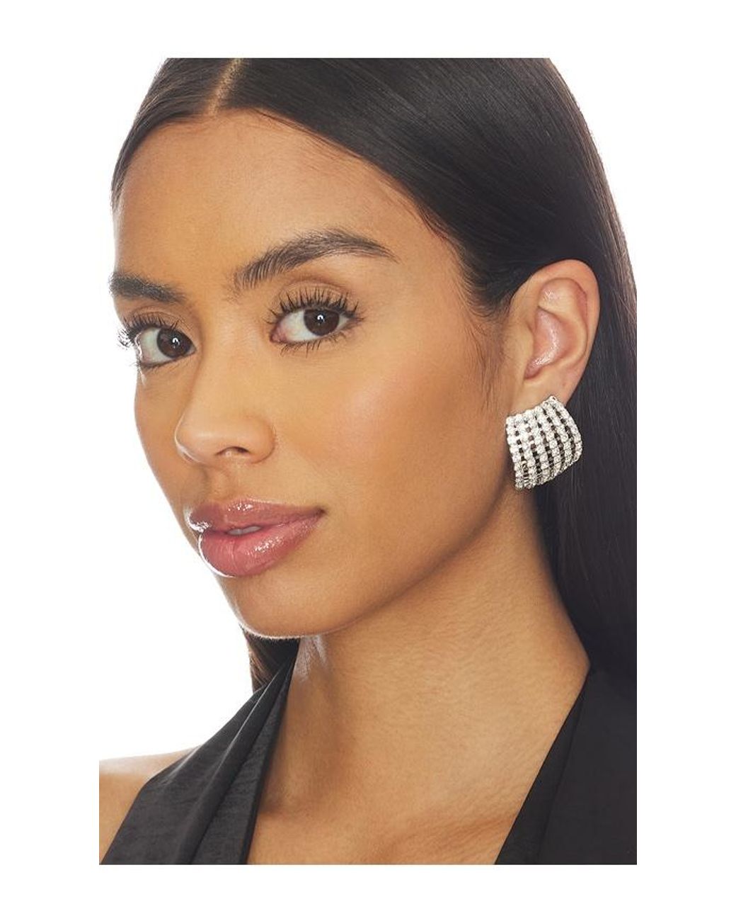 Jennifer Behr White Kyrie Hoop Earrings