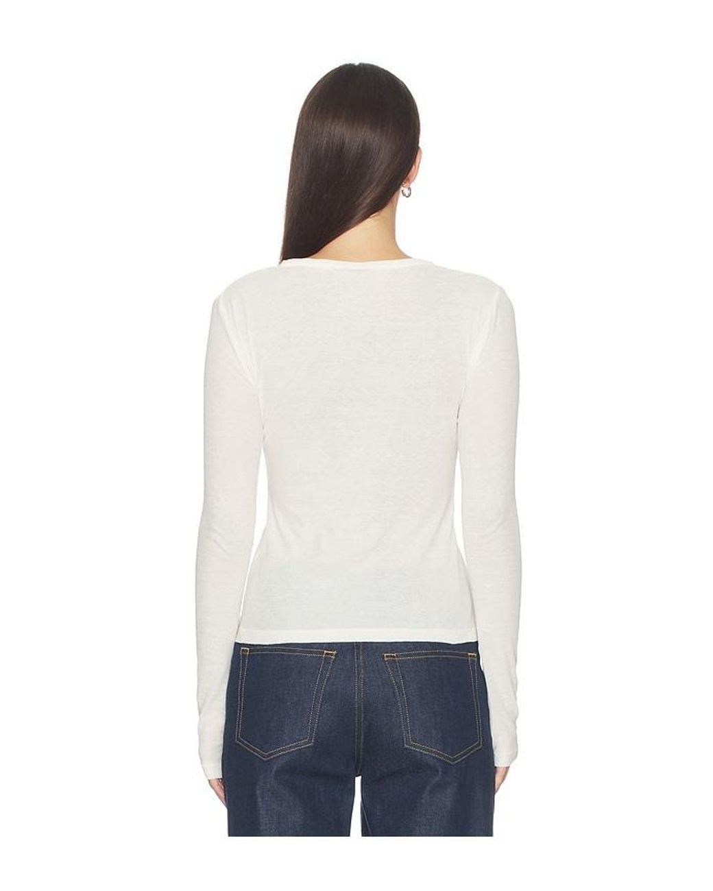 GRLFRND White Sheer Crew Neck Tee