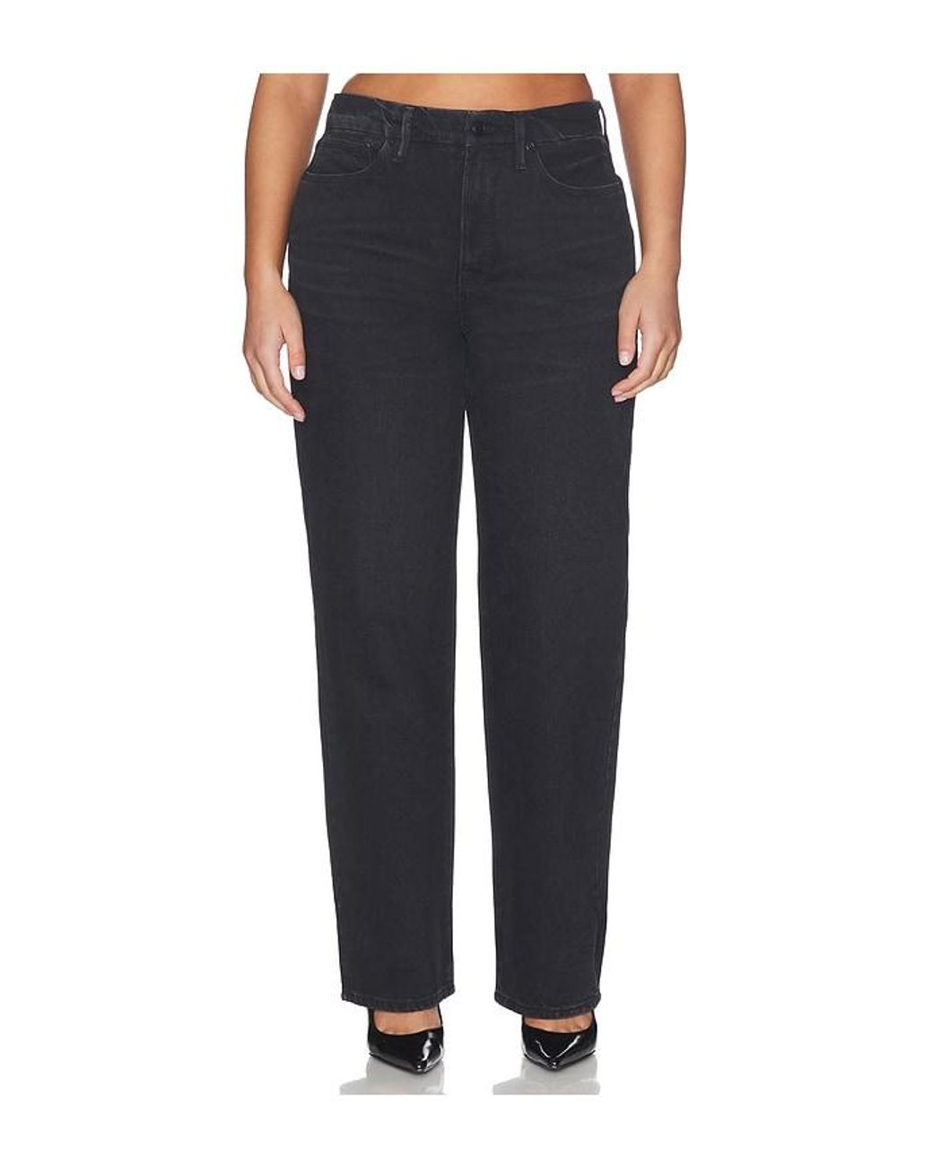 GOOD AMERICAN Black Good Petite 90S Relaxed Jeans