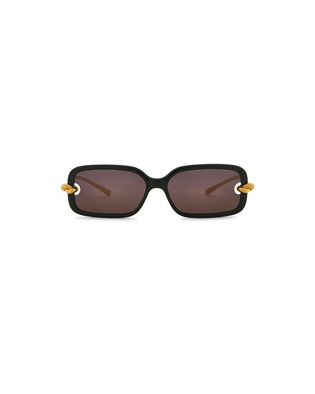 Bottega Veneta Black Rectangular Sunglasses