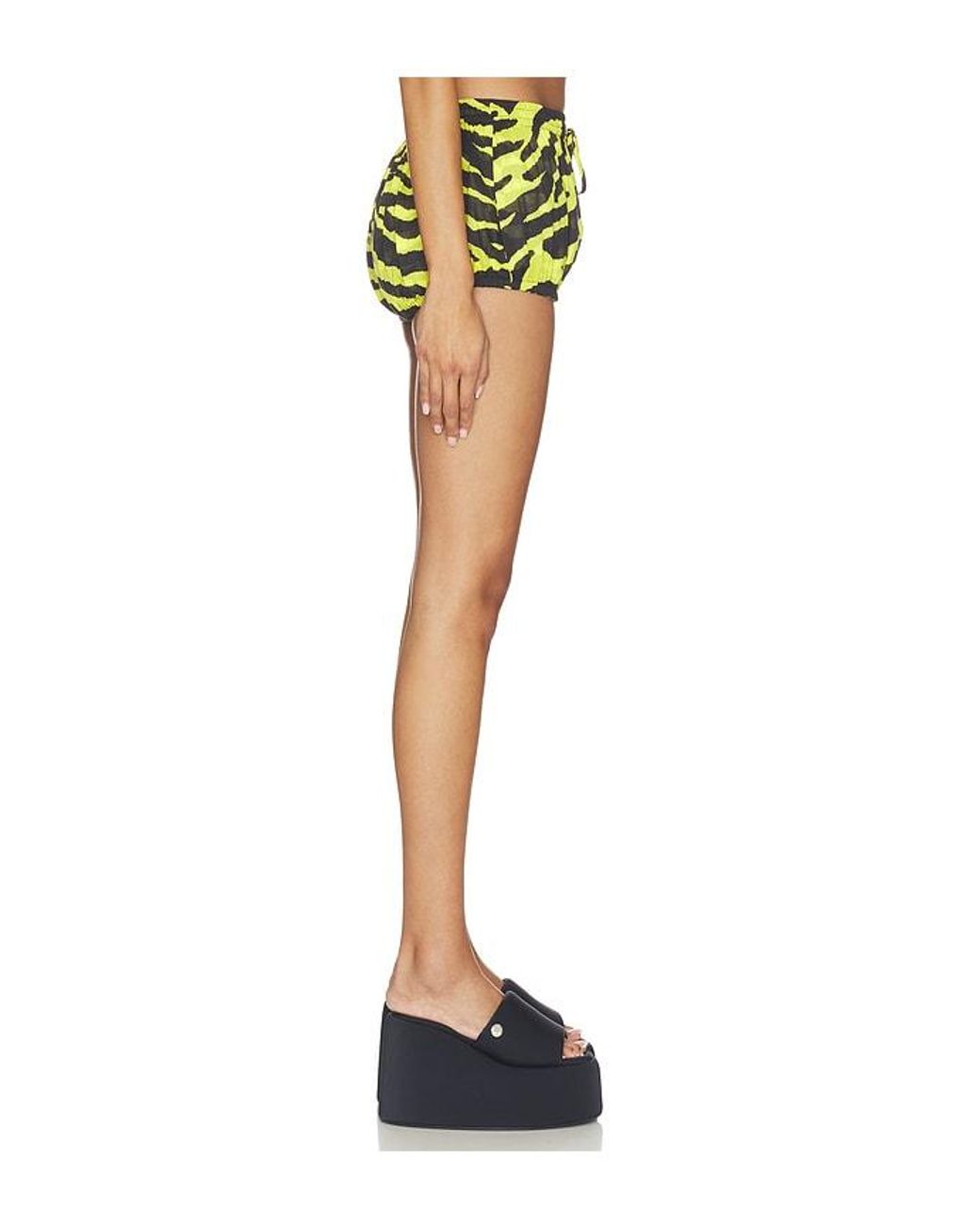 The Attico Green Zebra Mini Short