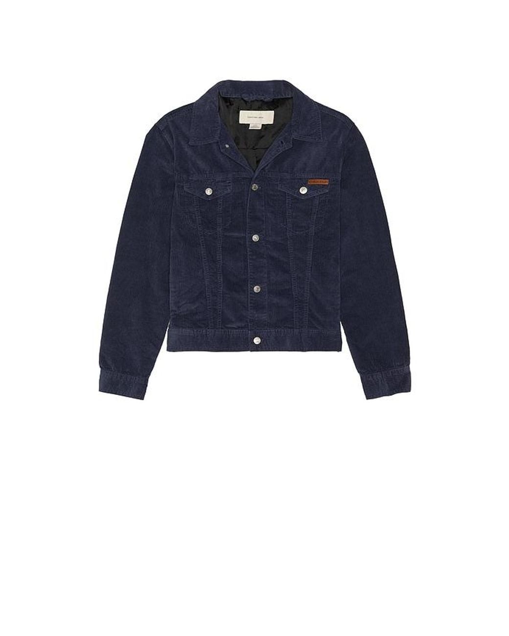 Calvin Klein Blue Washed Corduroy Trucker Jacket for men