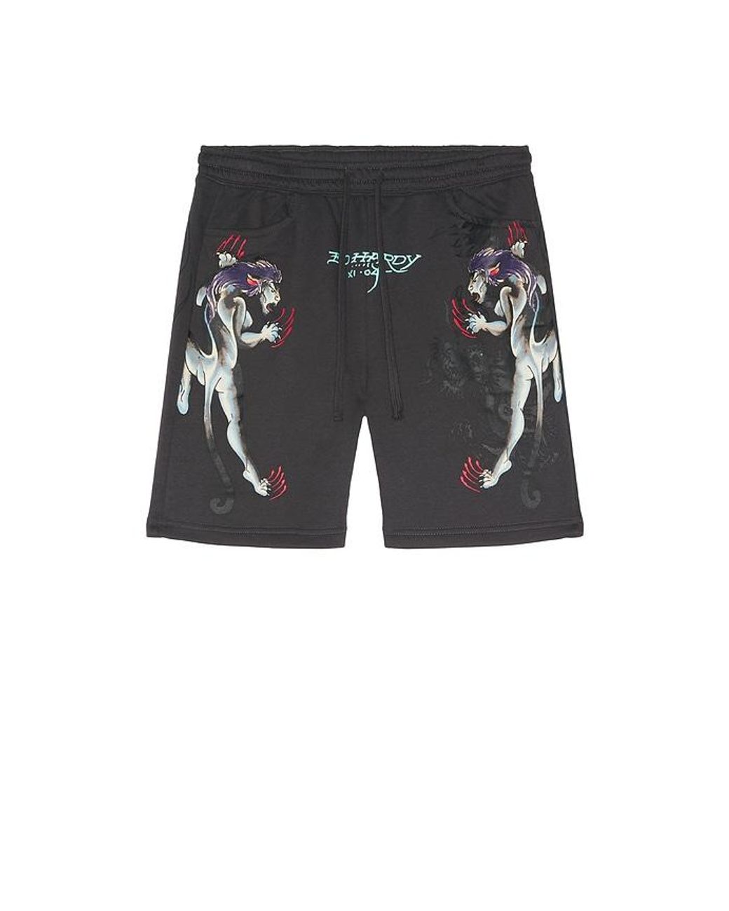 Ed Hardy Black Pantera Fleece Short for men