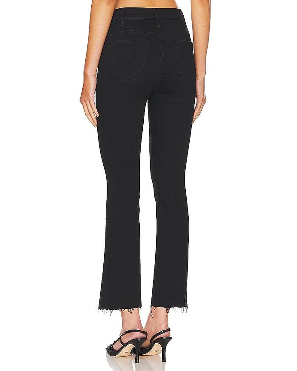 Mother Black Petite Lil Hustler Ankle Fray Jeans