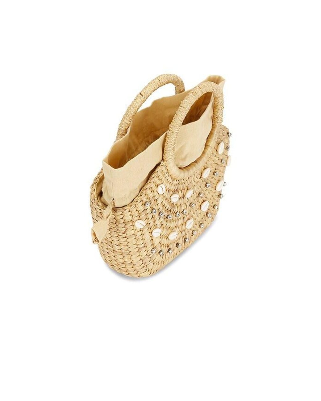 Hat Attack Natural Janie Shell Top Handle Bag