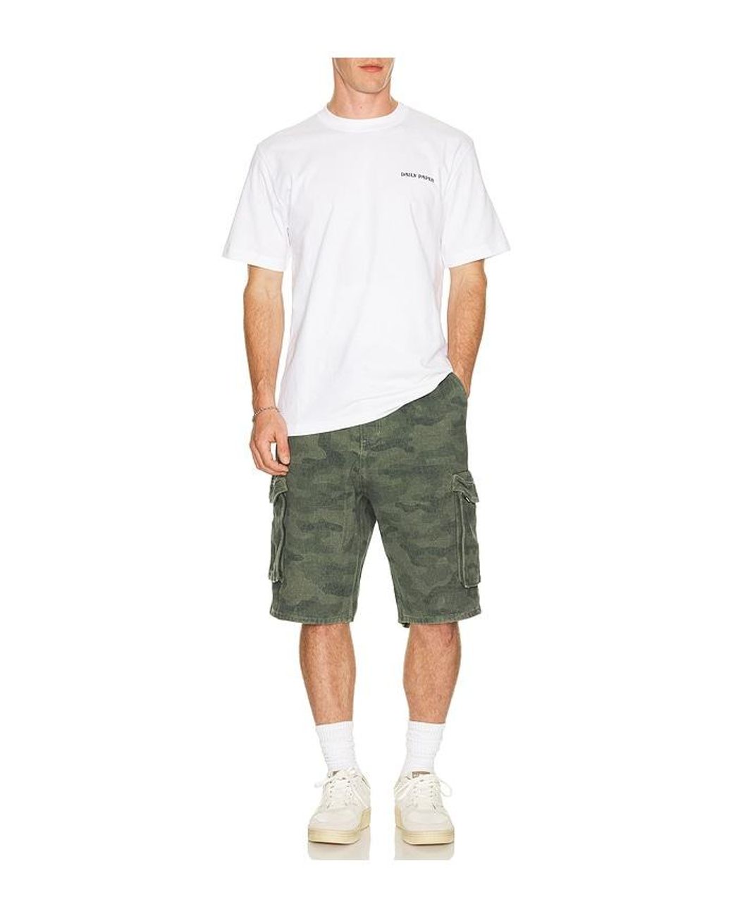 Daily Paper White Chain Shield T-Shirt for men
