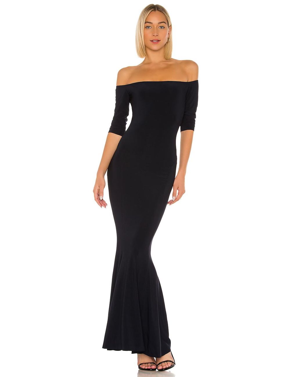Norma Kamali Synthetic Off The Shoulder Fishtail Gown in Midnight (Blue ...
