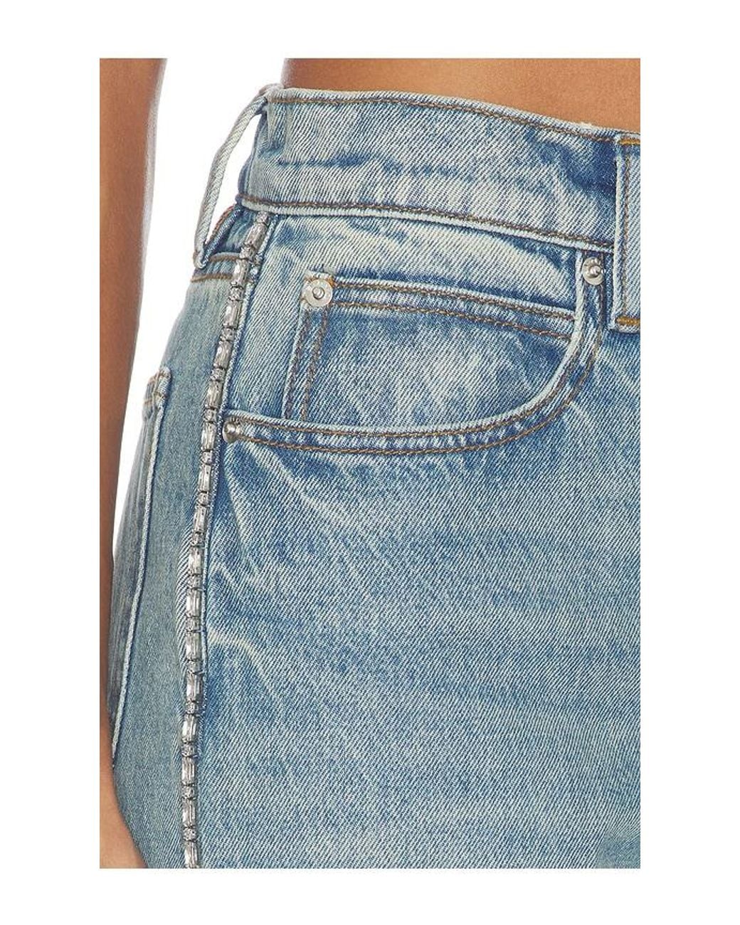 Alexander Wang Blue Ez Jeans With Embellished Chain