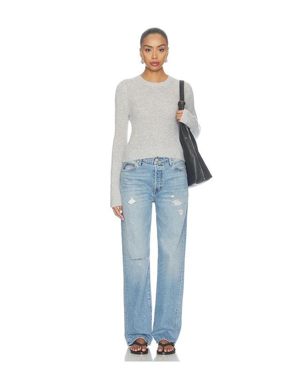 Enza Costa White Cashmere Shrunken Crew