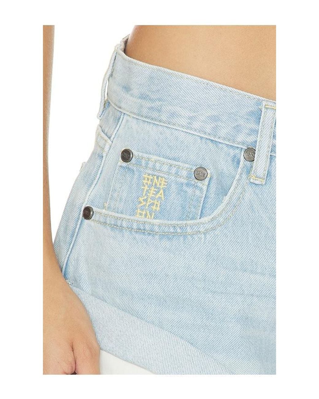 One Teaspoon Blue Bandits Low Waist Denim Short