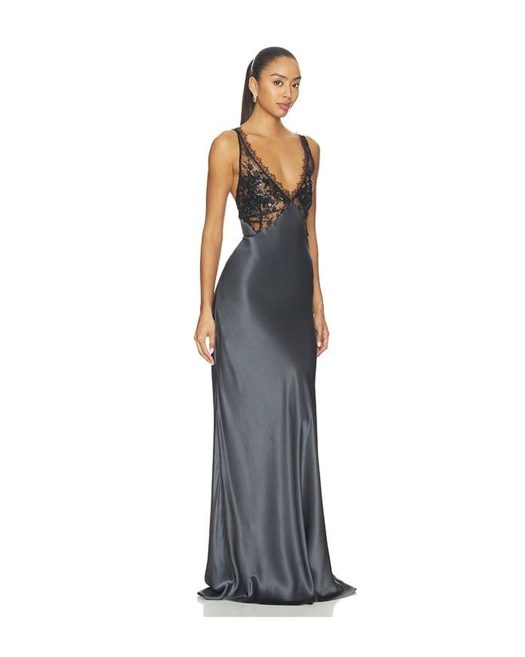 The Sei Blue Lace Bodice Gown