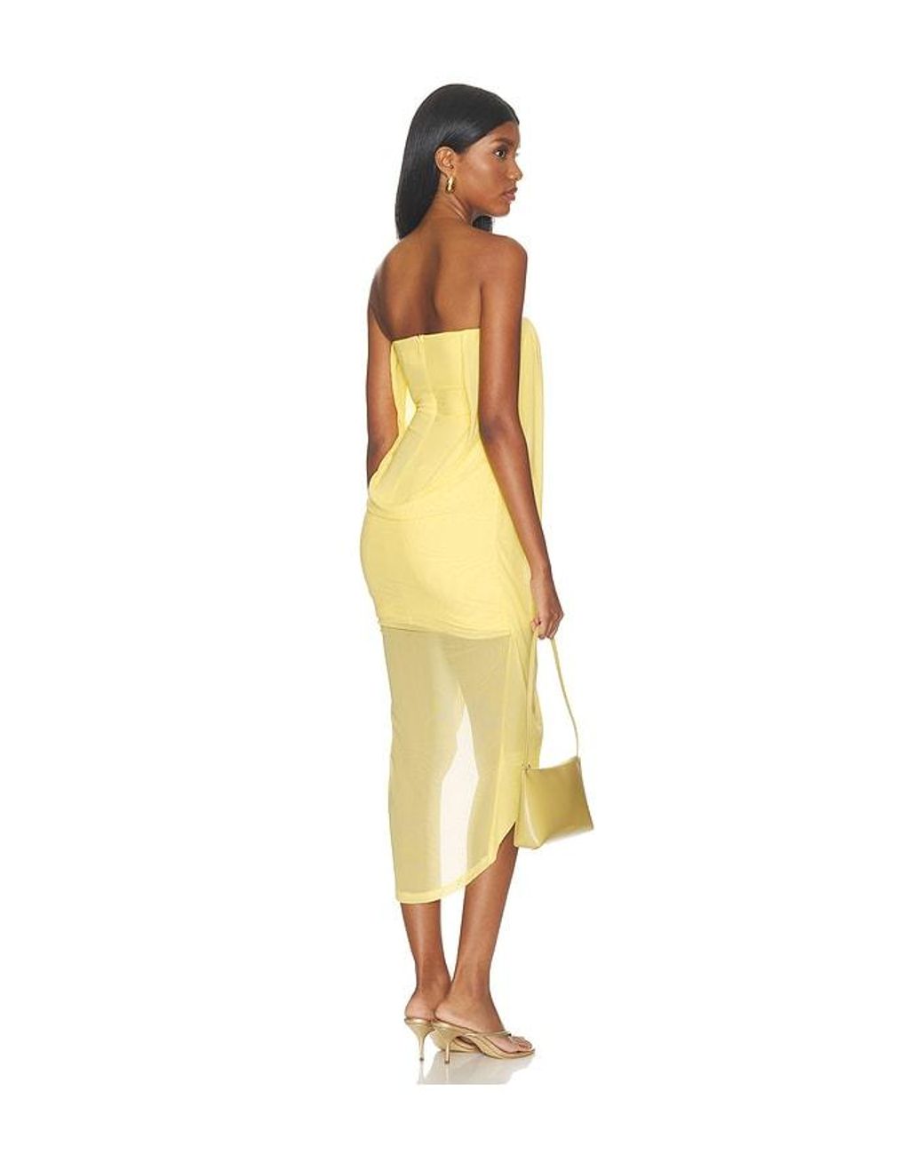 superdown Yellow Ellis Strapless Midi Dress