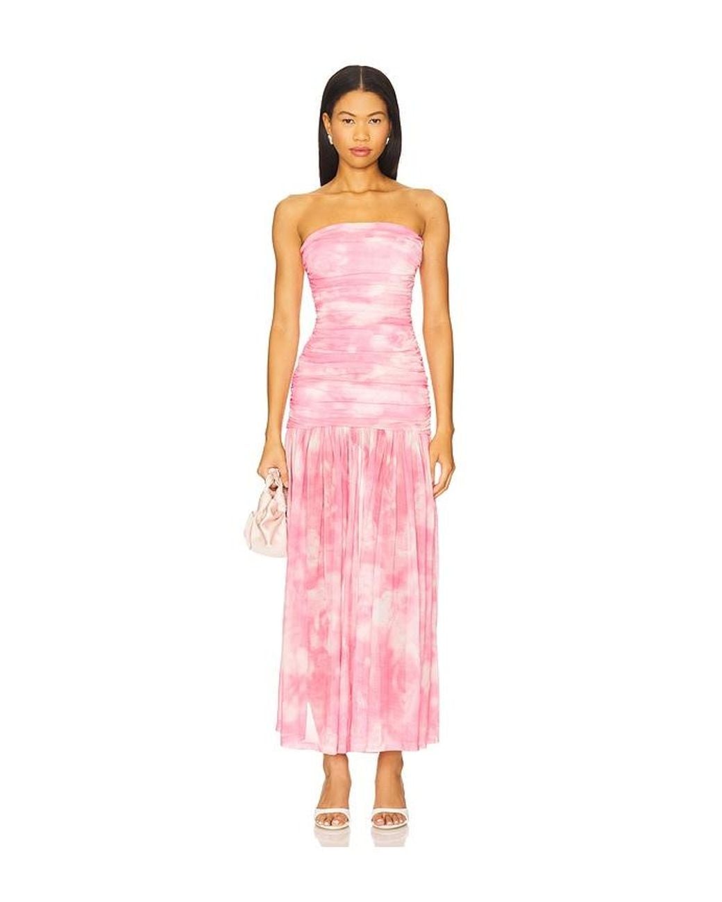 Bardot Pink Solana Mesh Maxi Dress