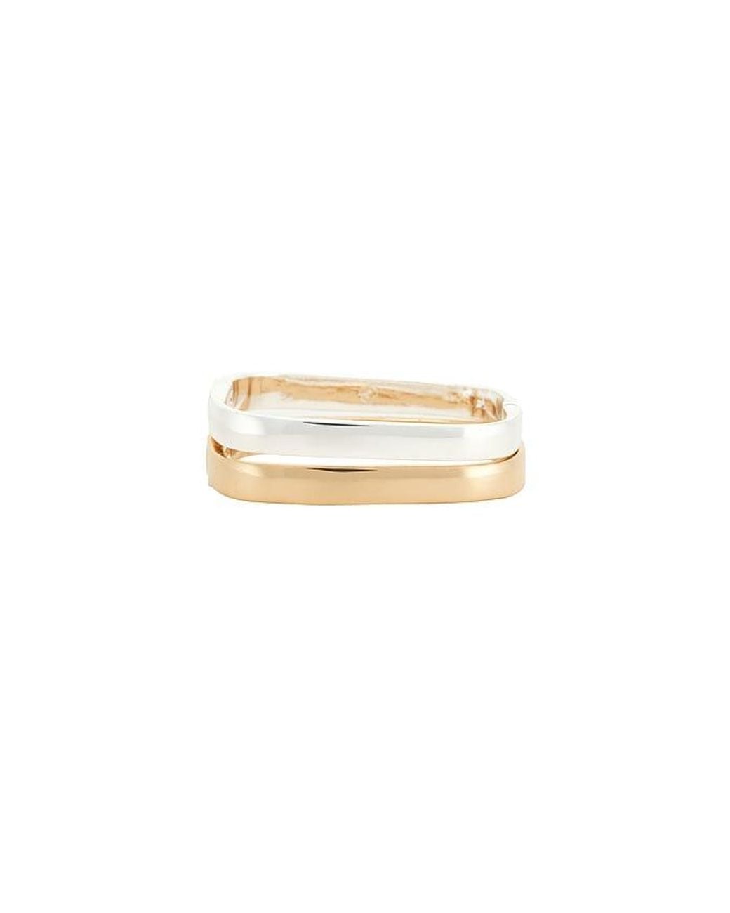 Ettika White Rounded Square Cuff Set