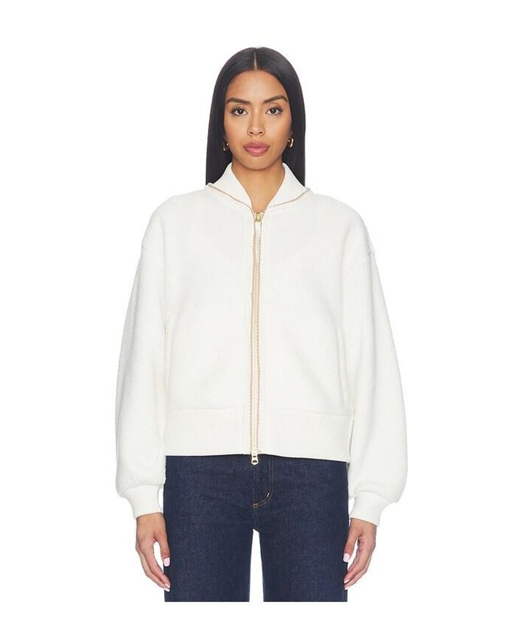 Varley White Klaudia Fleece Jacket