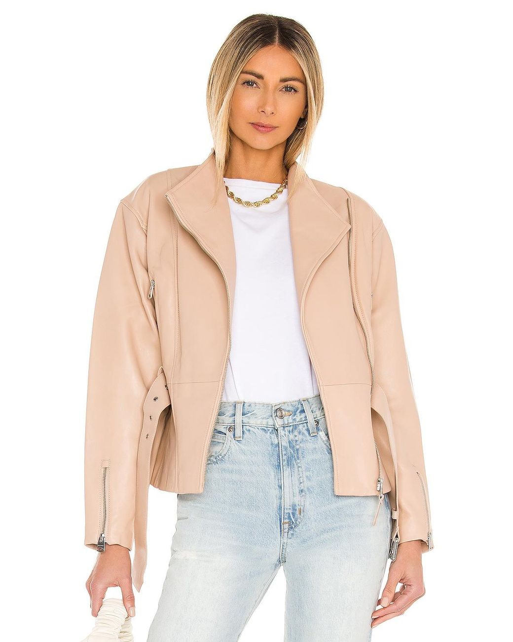 Mackage Leather Fiona Jacket in Natural - Lyst