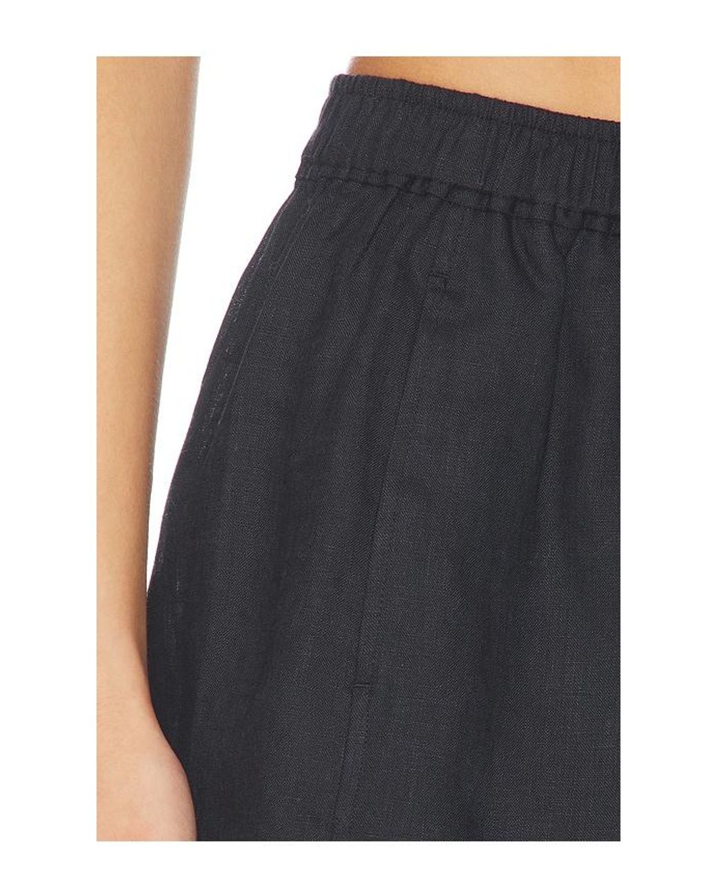 Ganni Blue Light Linen Lace Hem Shorts