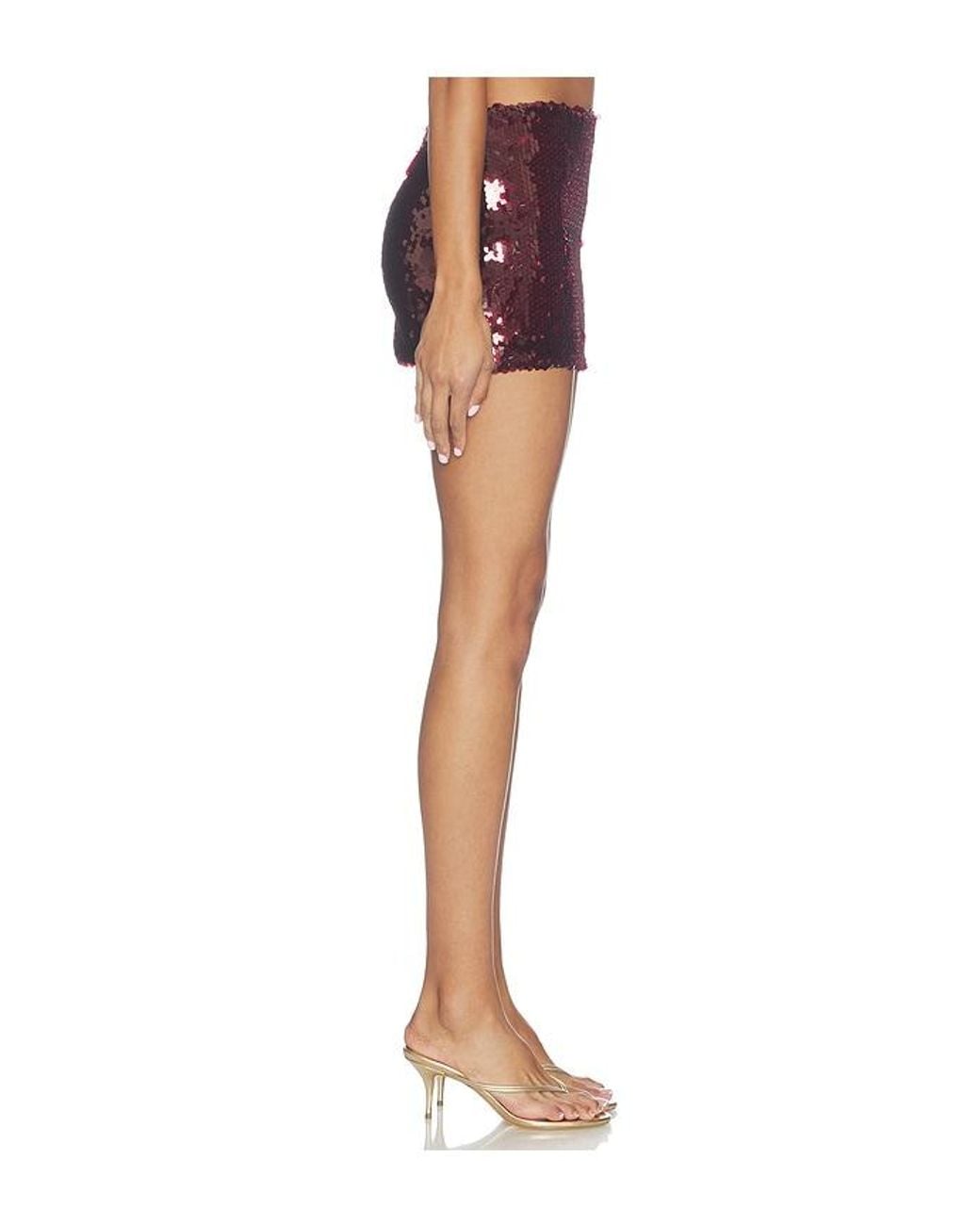 Runaway the Label Red Arden Low Waist Sequin Mini Skirt