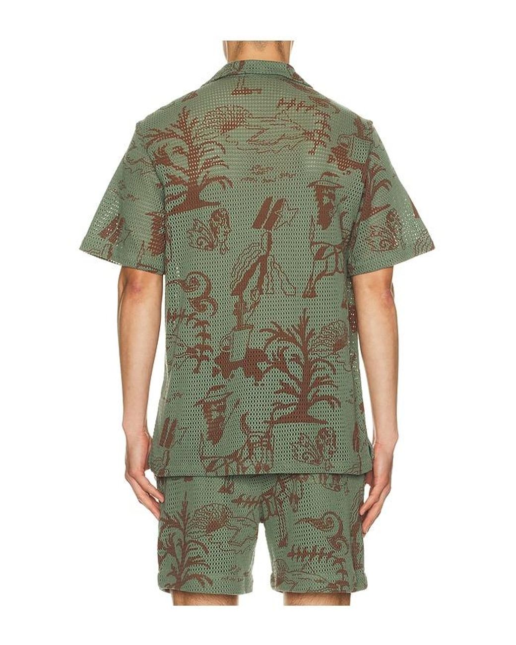 Oas Green Poplan Cuba Shirt for men
