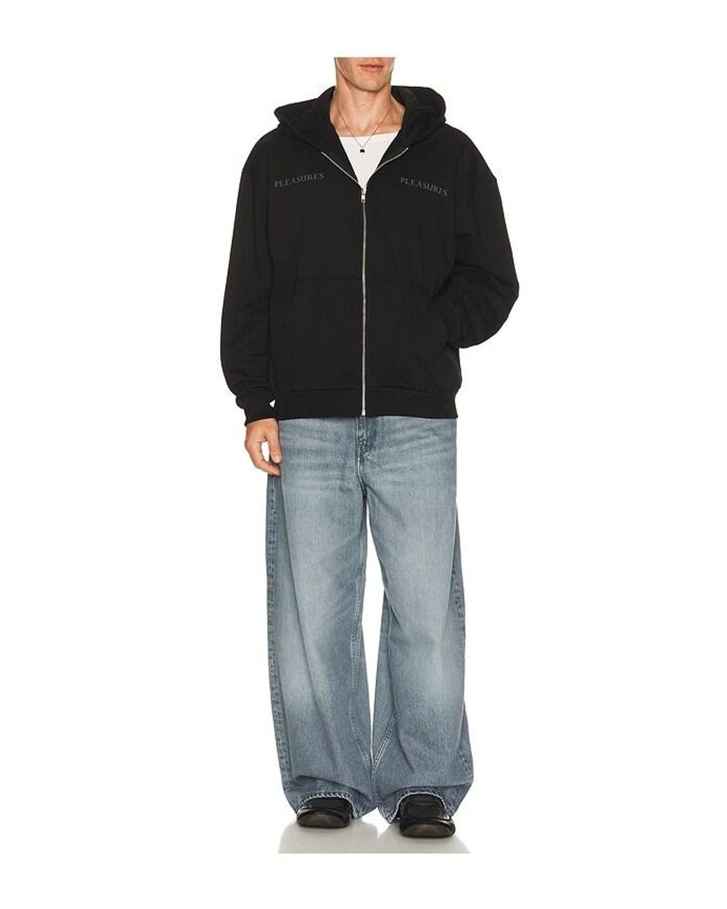 Pleasures Black Spine Full Zip Hoodie for men