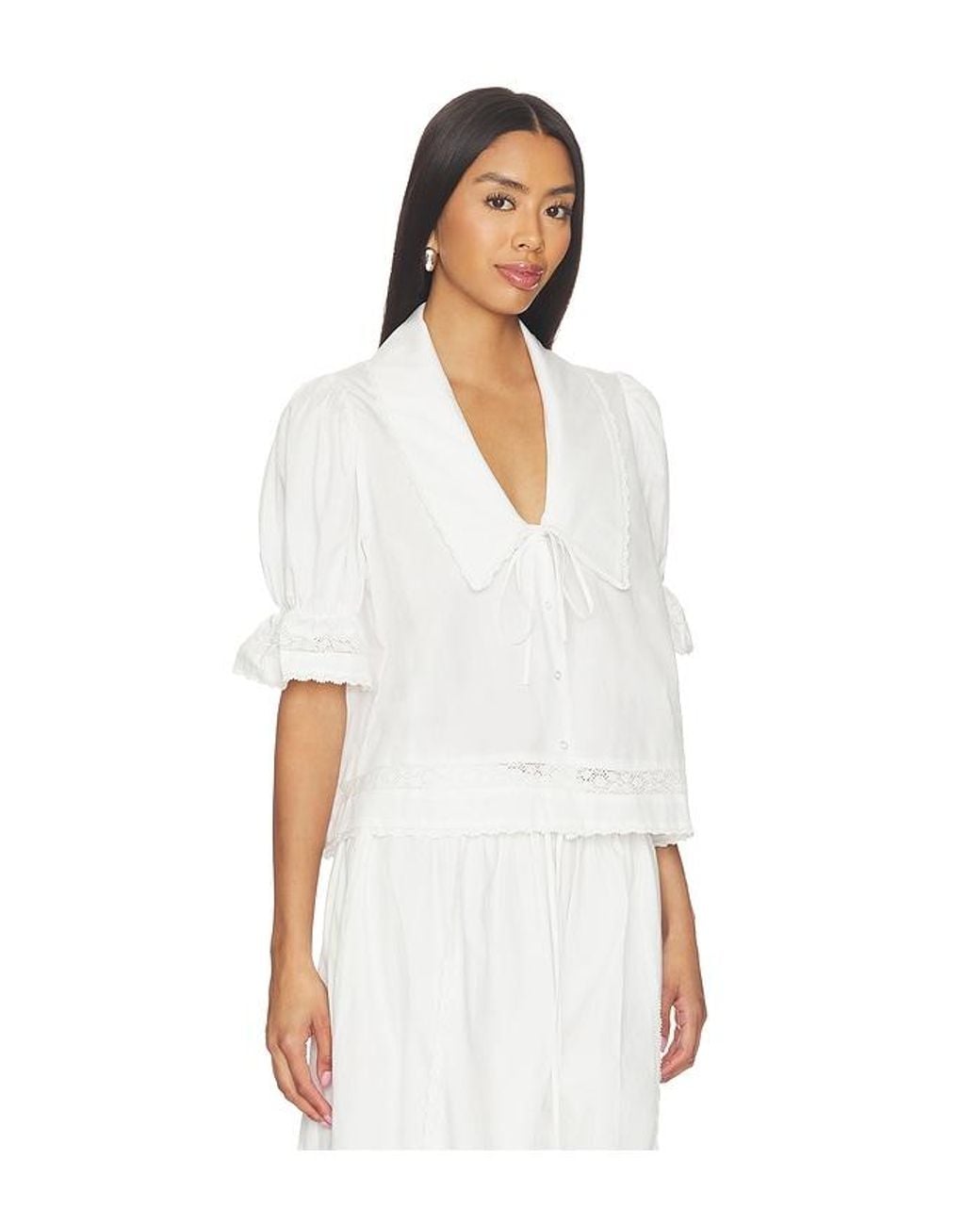 ROAME. White Maisie Tie Shirt
