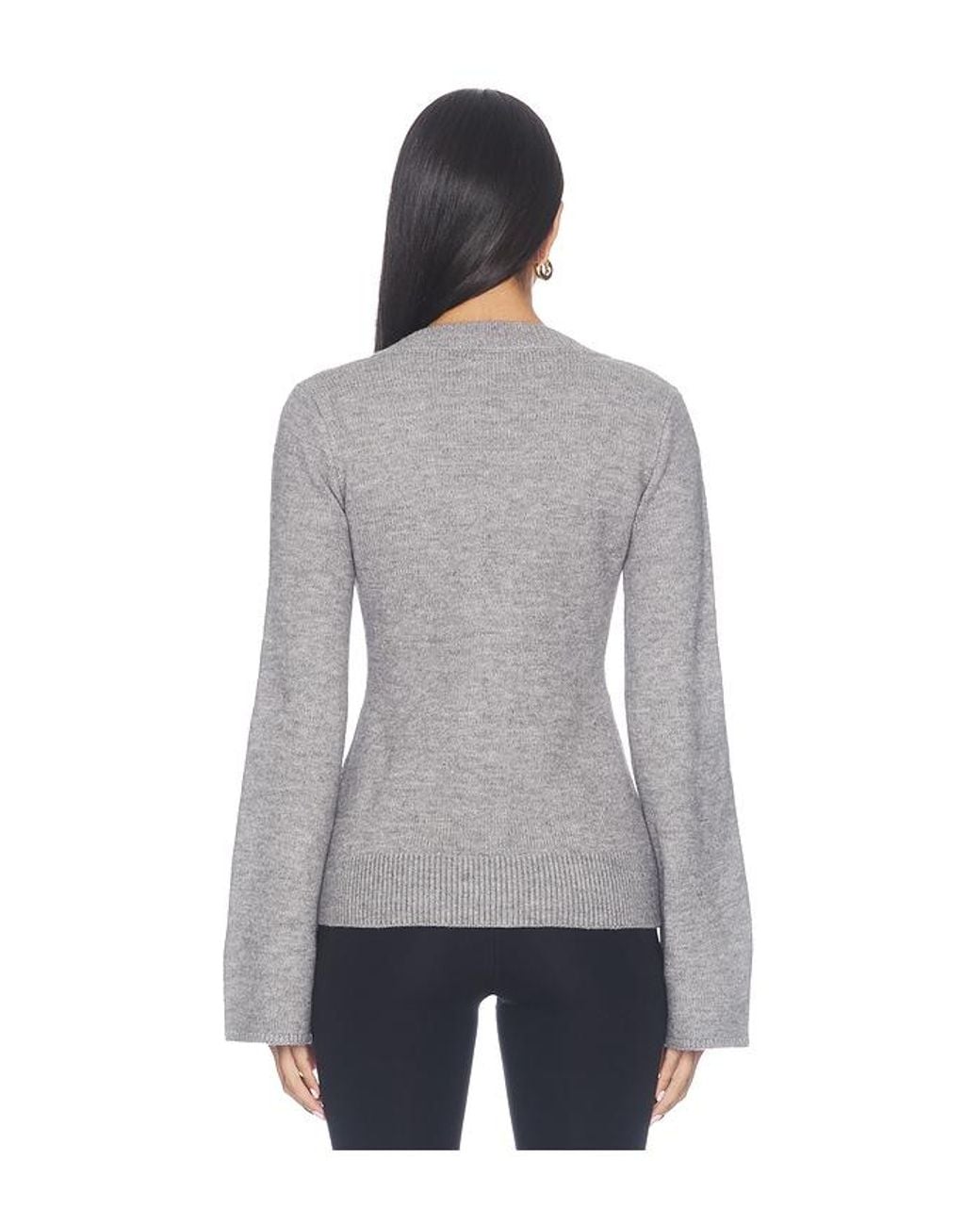 superdown Gray Amelie Button Front Sweater