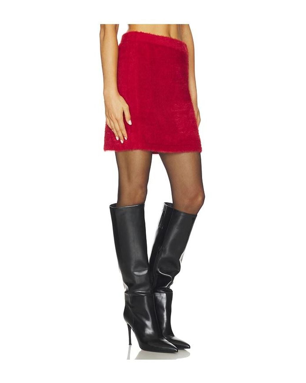 Helmut Lang Red Minirock Eyelash