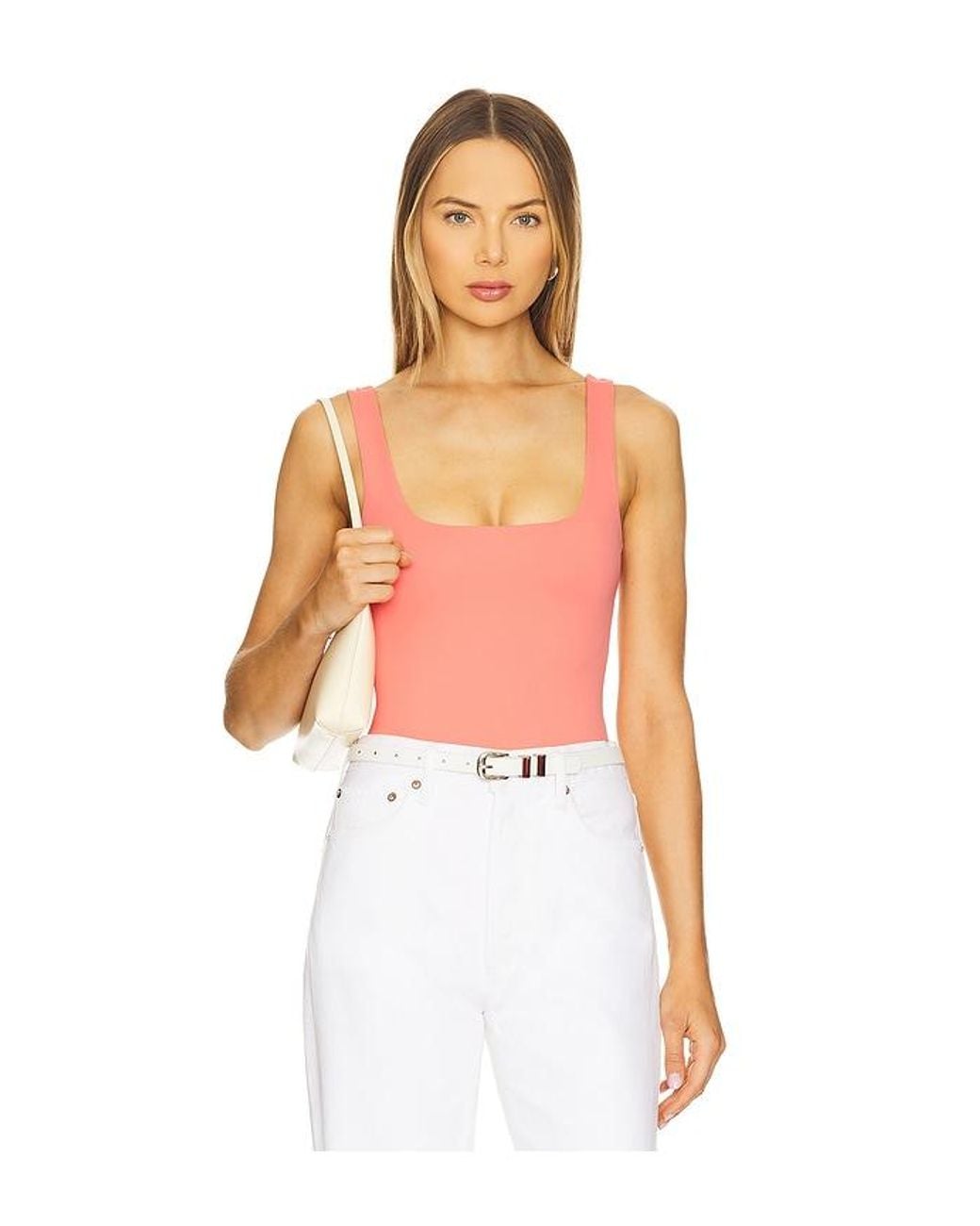 GOOD AMERICAN White Sculpting Modern Tank Bodysuit
