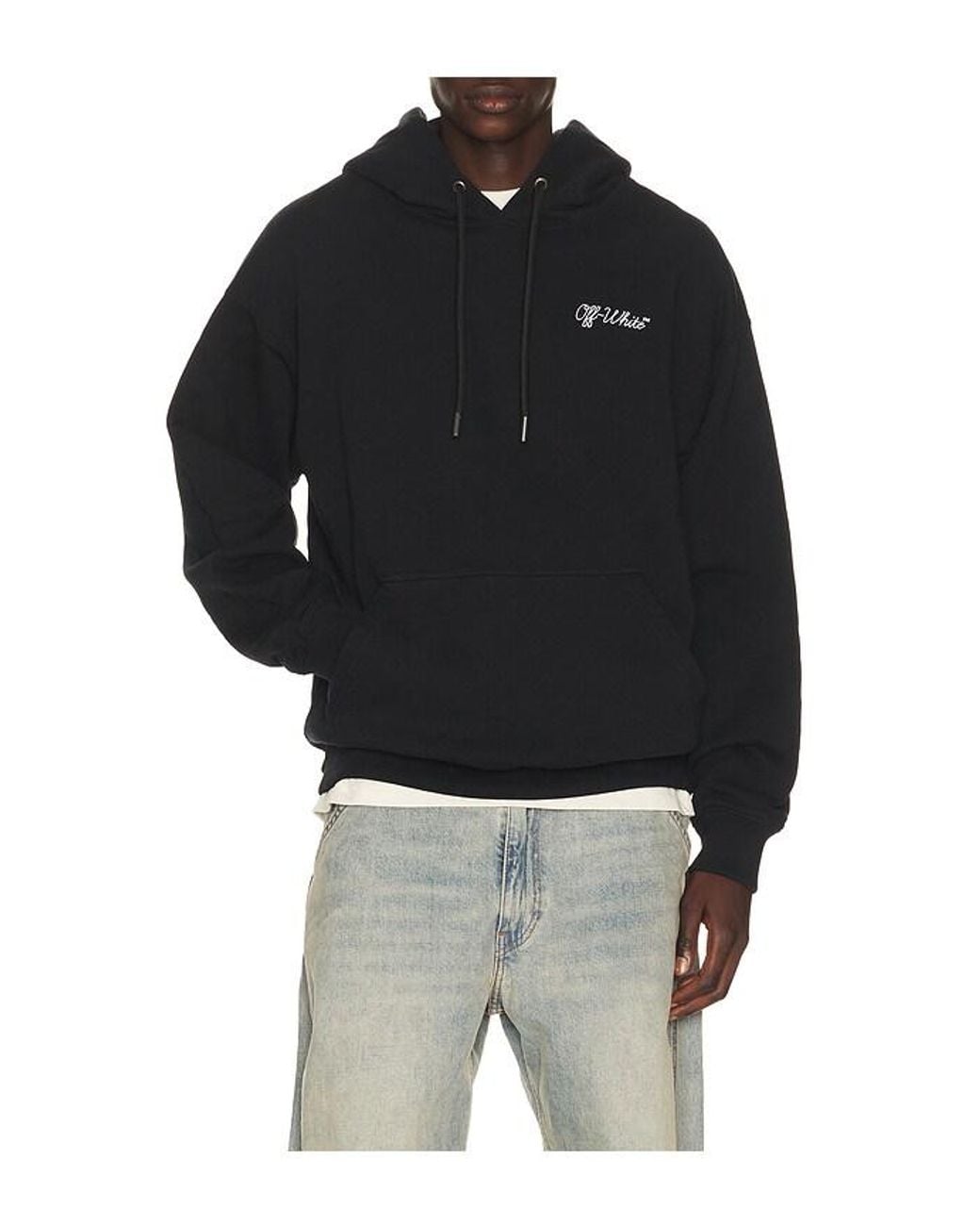 Off-White c/o Virgil Abloh Black Script Logo Skate Hoodie for men
