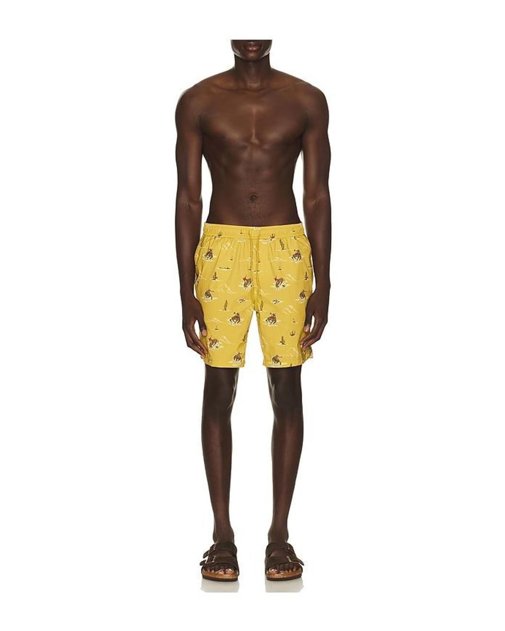 Brixton Yellow X Lone Star 7 Everyday Stretch Hybrid Short for men