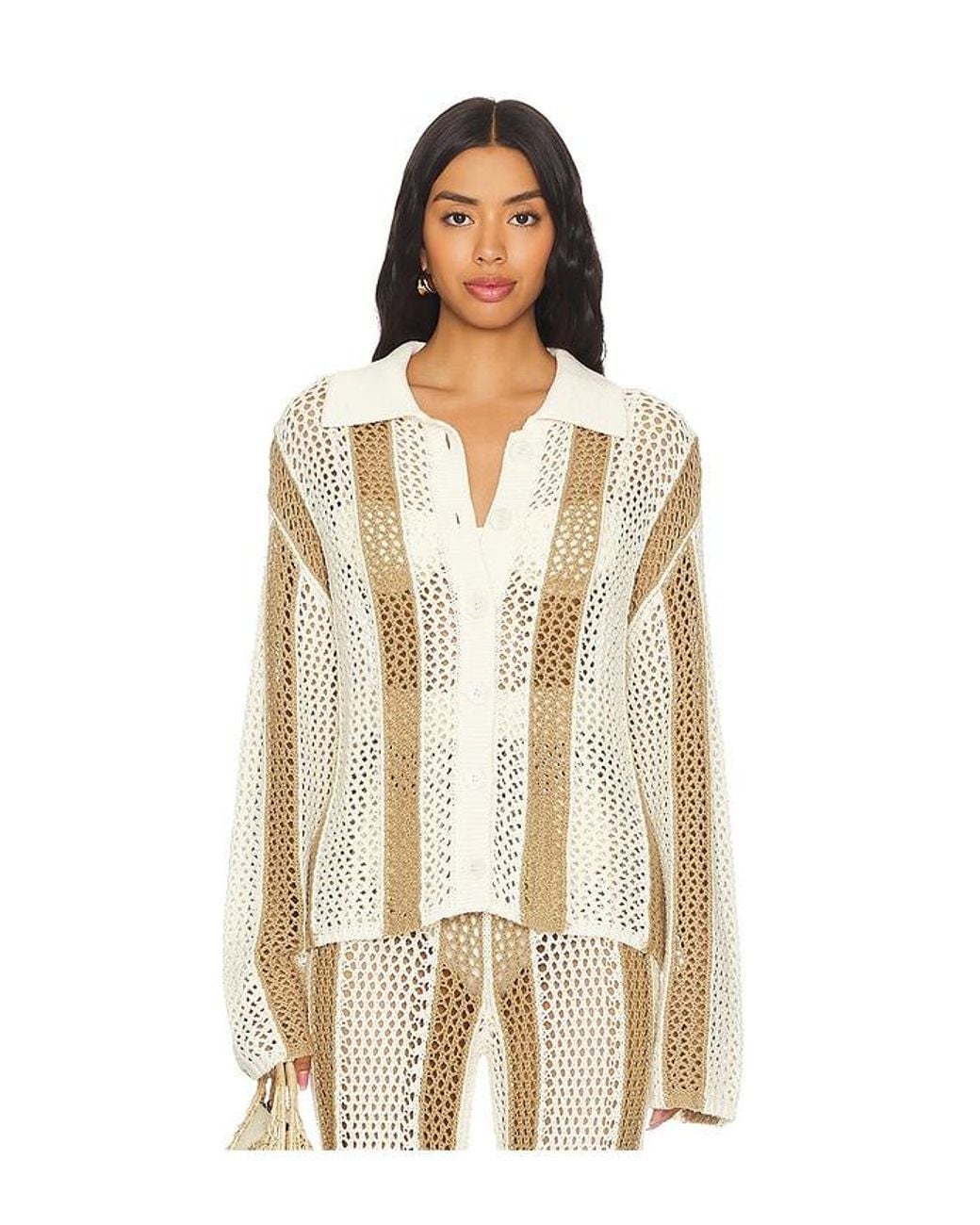 Lovers + Friends Natural Kerim Stripe Top