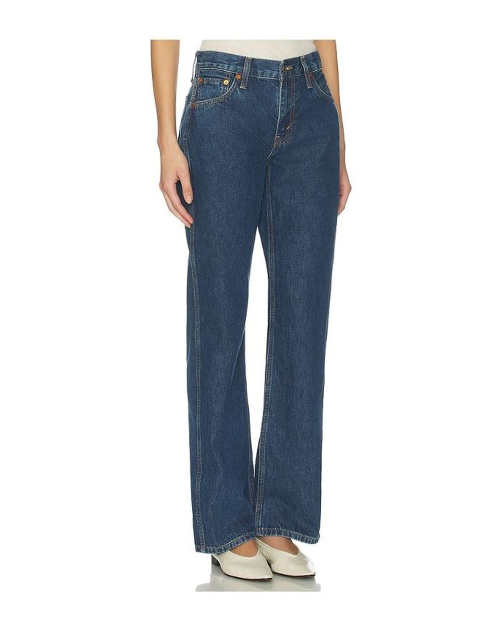 Re/done Blue 90's Mid Rise Loose Jeans