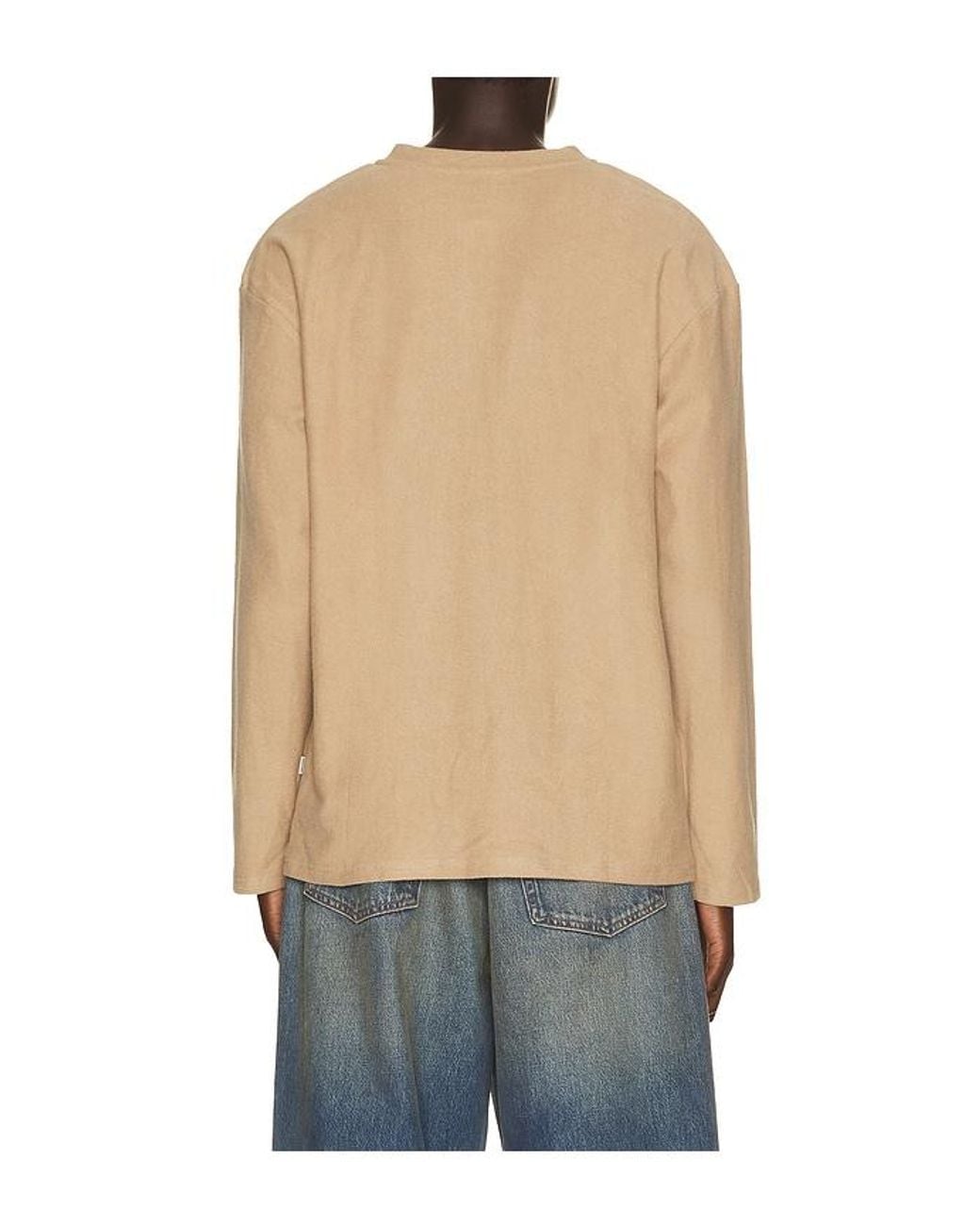 Rhythm Blue Vintage Terry Long Sleeve Henley for men