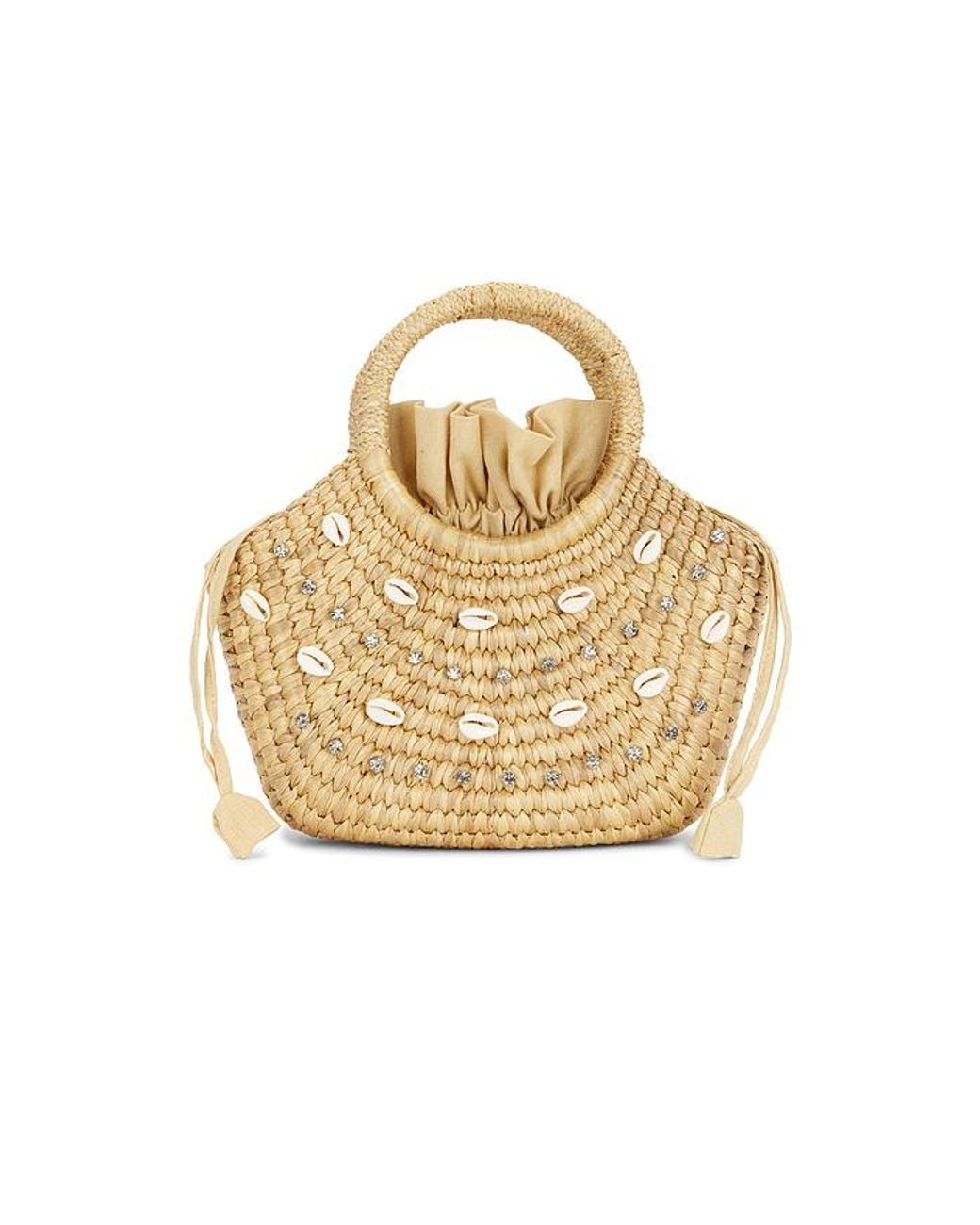 Hat Attack Natural Janie Shell Top Handle Bag