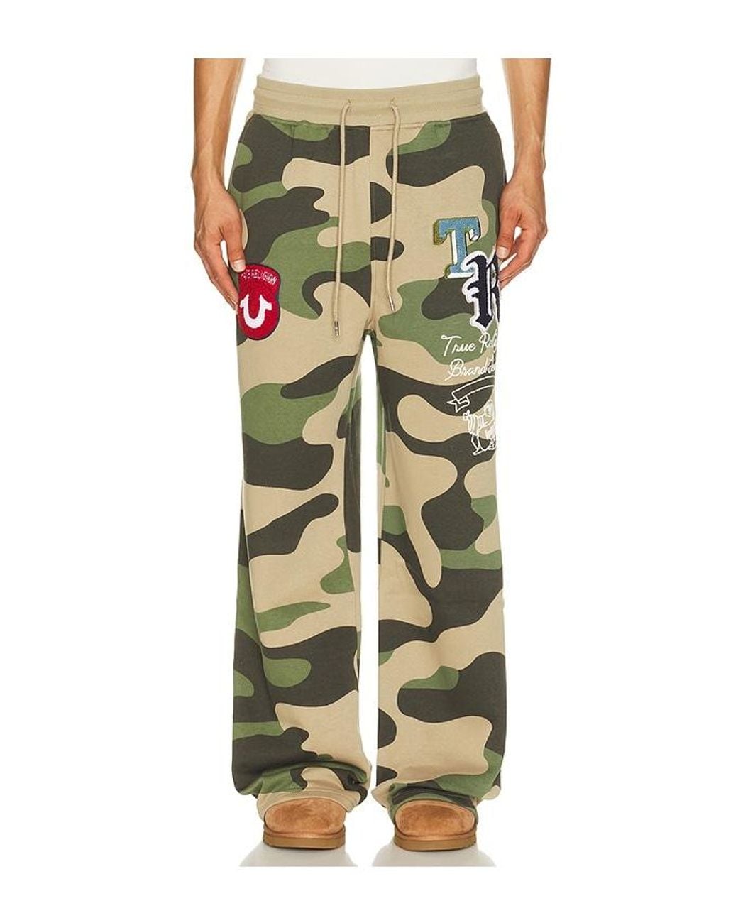 True Religion Green Logo Patch Baggy Sweats for men